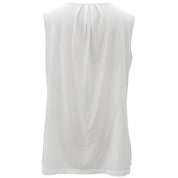 Beaded geometric pattern sleeveless top #L White/Black