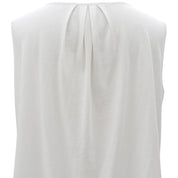 Beaded geometric pattern sleeveless top #L White/Black
