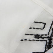 Beaded geometric pattern sleeveless top #L White/Black