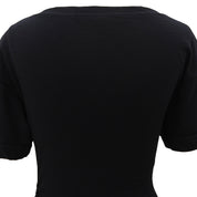 2012 Shirred Short-Sleeve Dress #XS Black