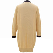 カシミアCCマークボタンカーディガン #42 ベージュ/ネイビー
