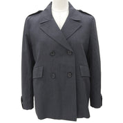 Logo Button Double-Breasted Jacket #38 Charcoal Grey