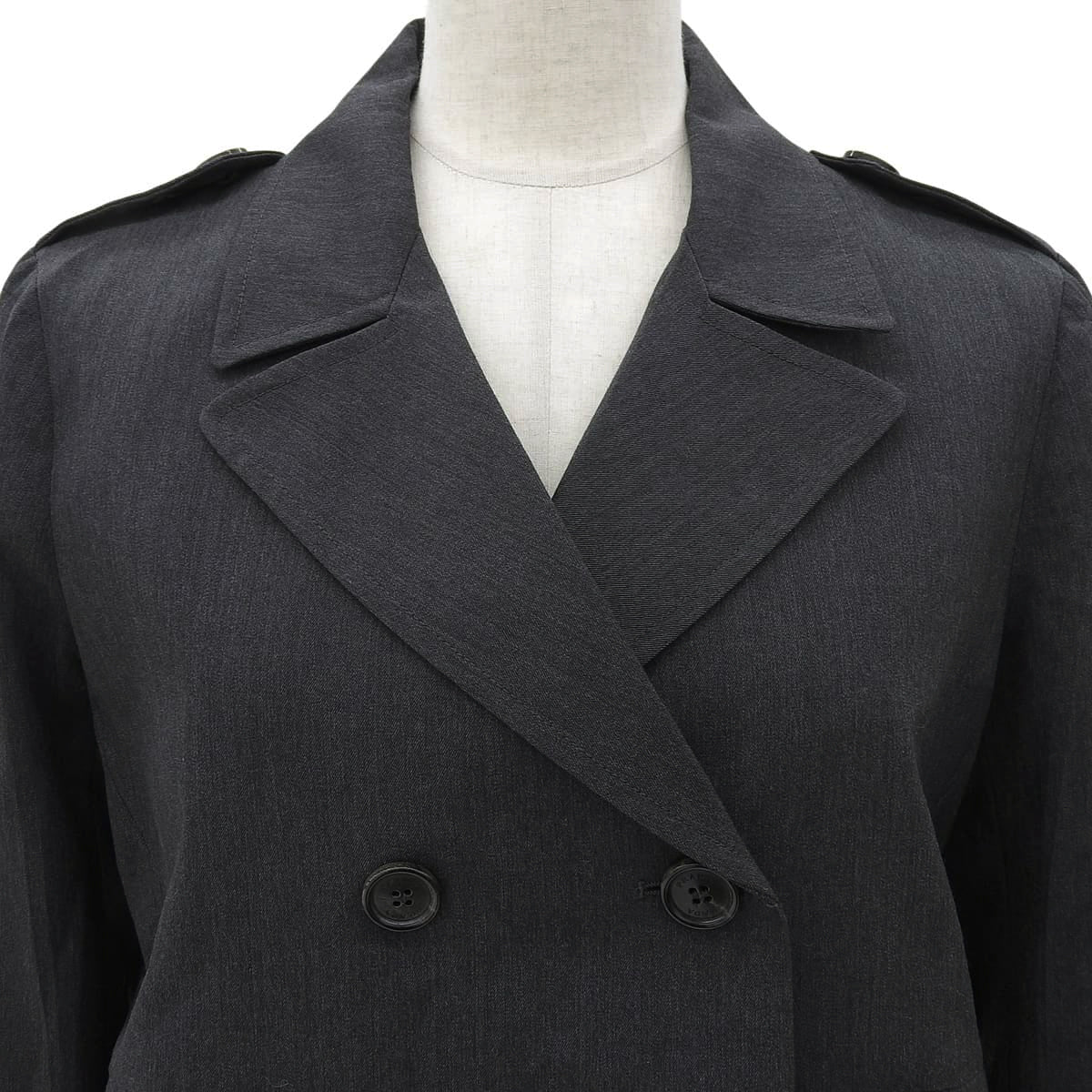 Logo Button Double-Breasted Jacket #38 Charcoal Grey
