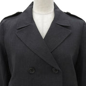 Logo Button Double-Breasted Jacket #38 Charcoal Grey