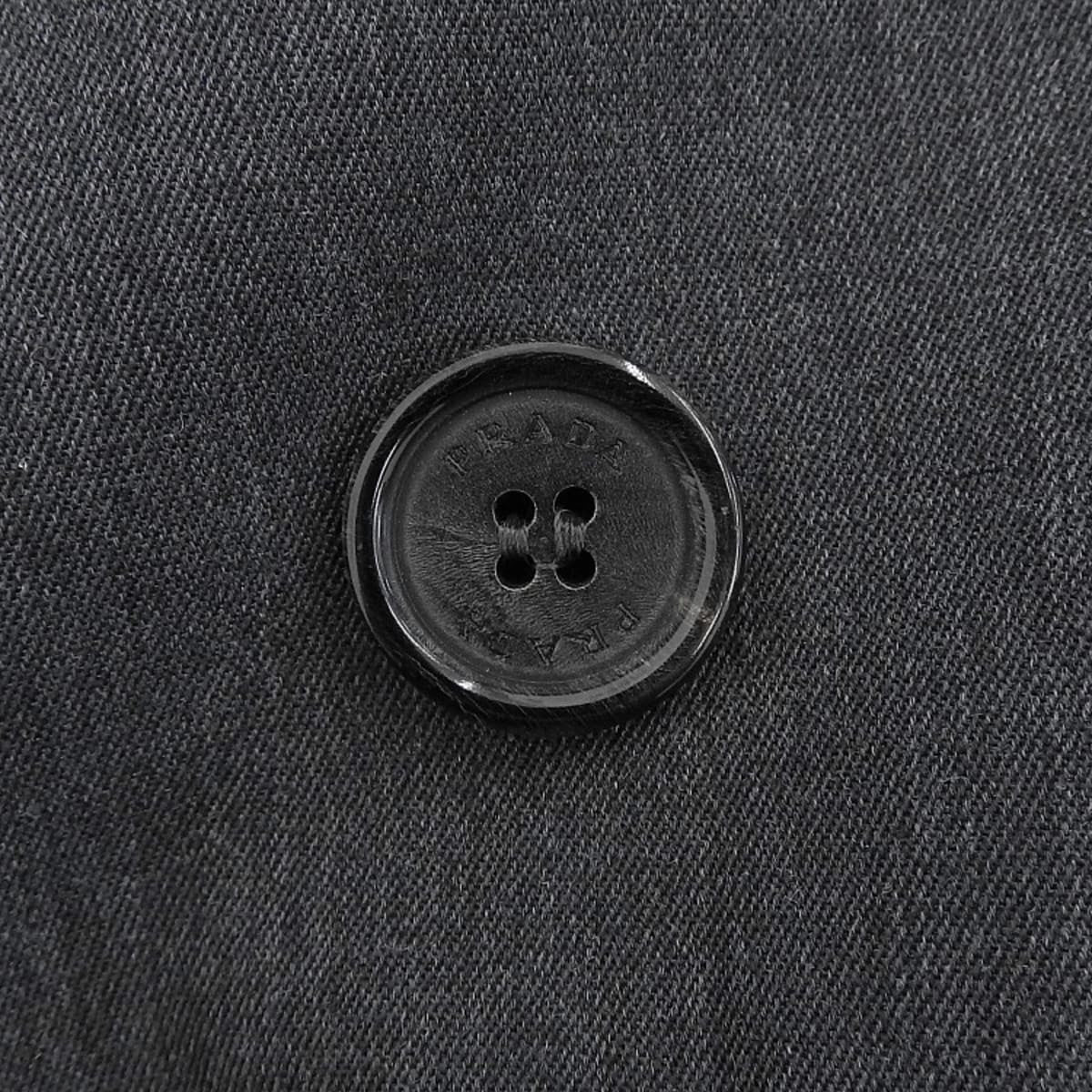 Logo Button Double-Breasted Jacket #38 Charcoal Grey