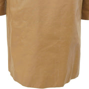 Leather Turn-Lock Button Long Coat #38 Camel