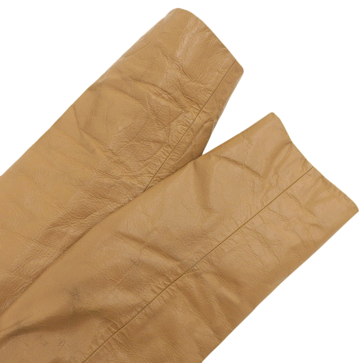 Leather Turn-Lock Button Long Coat #38 Camel
