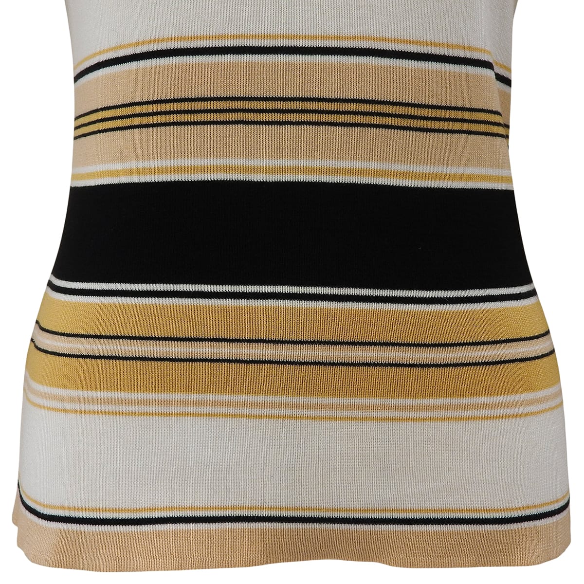 Striped short-sleeve knit top #M Beige/Multi