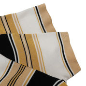 Striped short-sleeve knit top #M Beige/Multi