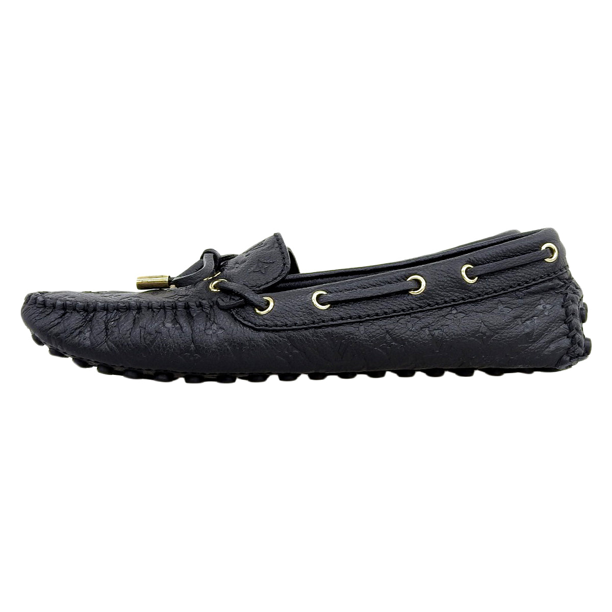 2012 Monogram Driving Shoes #36.5 Black