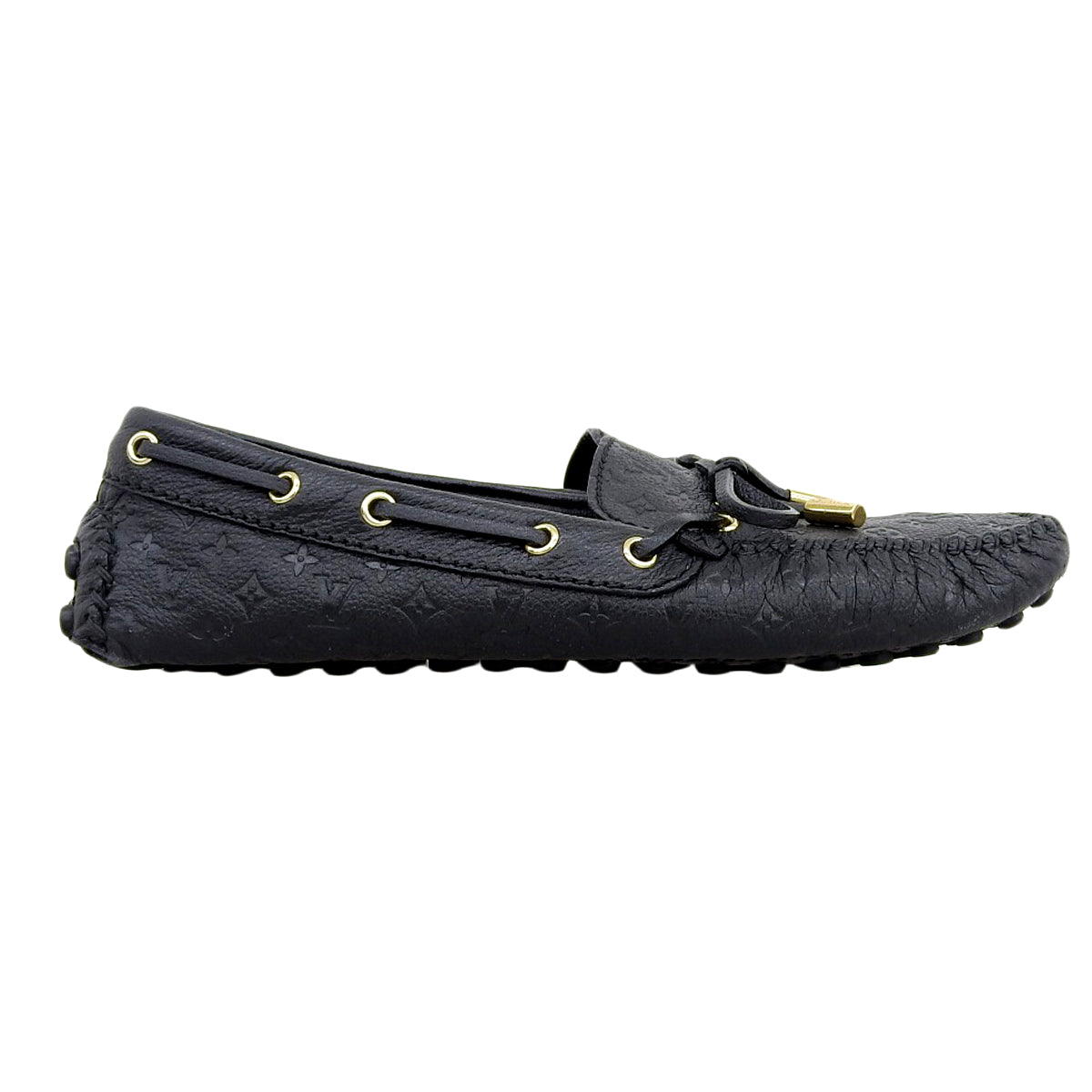 2012 Monogram Driving Shoes #36.5 Black