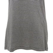 ストライプパターンCCマークボタンフリルデザインTシャツ #40 ネイビー/アイボリー/ブラウン