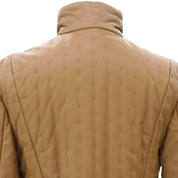 Leather Design Stitch Jacket #42 Camel