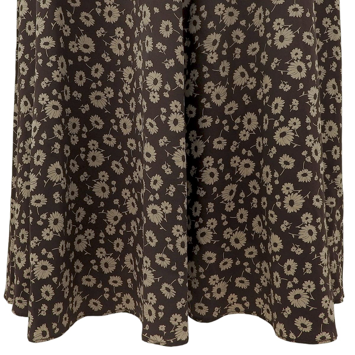 Silk Flower Pattern Sleeveless Dress #38 Brown/Beige