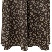 Silk Flower Pattern Sleeveless Dress #38 Brown/Beige