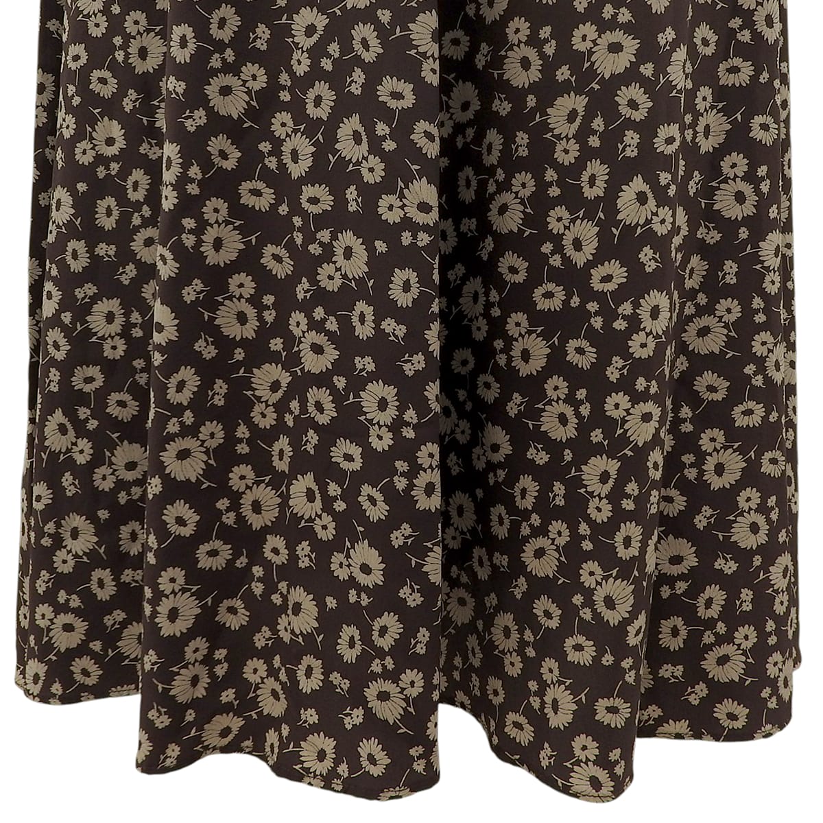 Silk Flower Pattern Sleeveless Dress #38 Brown/Beige
