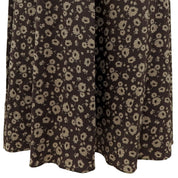 Silk Flower Pattern Sleeveless Dress #38 Brown/Beige