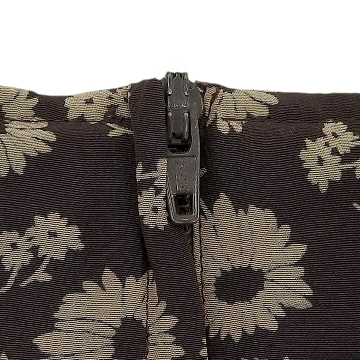 Silk Flower Pattern Sleeveless Dress #38 Brown/Beige