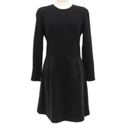Logo Embroidered Knit Dress #9 Black