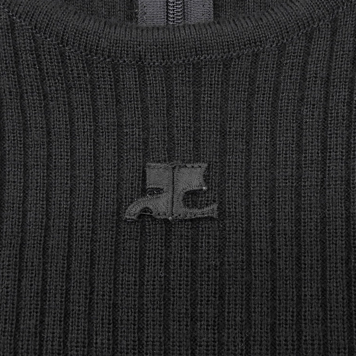 ロゴ刺繍ニットワンピース #9 ブラック
