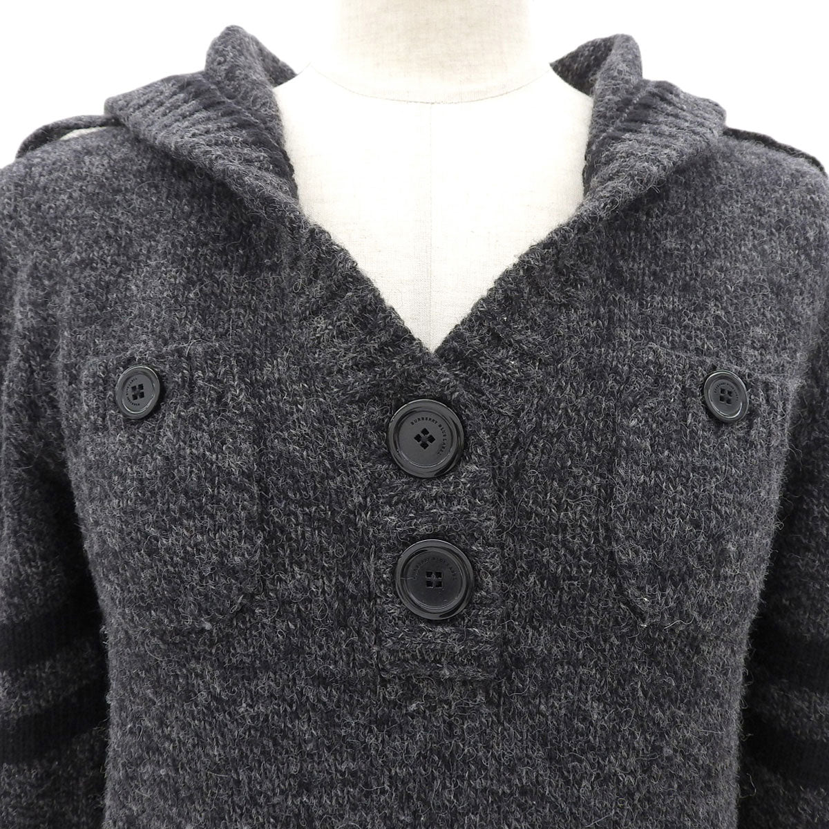 Wool Logo Button Dress #38 Grey