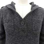 Wool Logo Button Dress #38 Grey