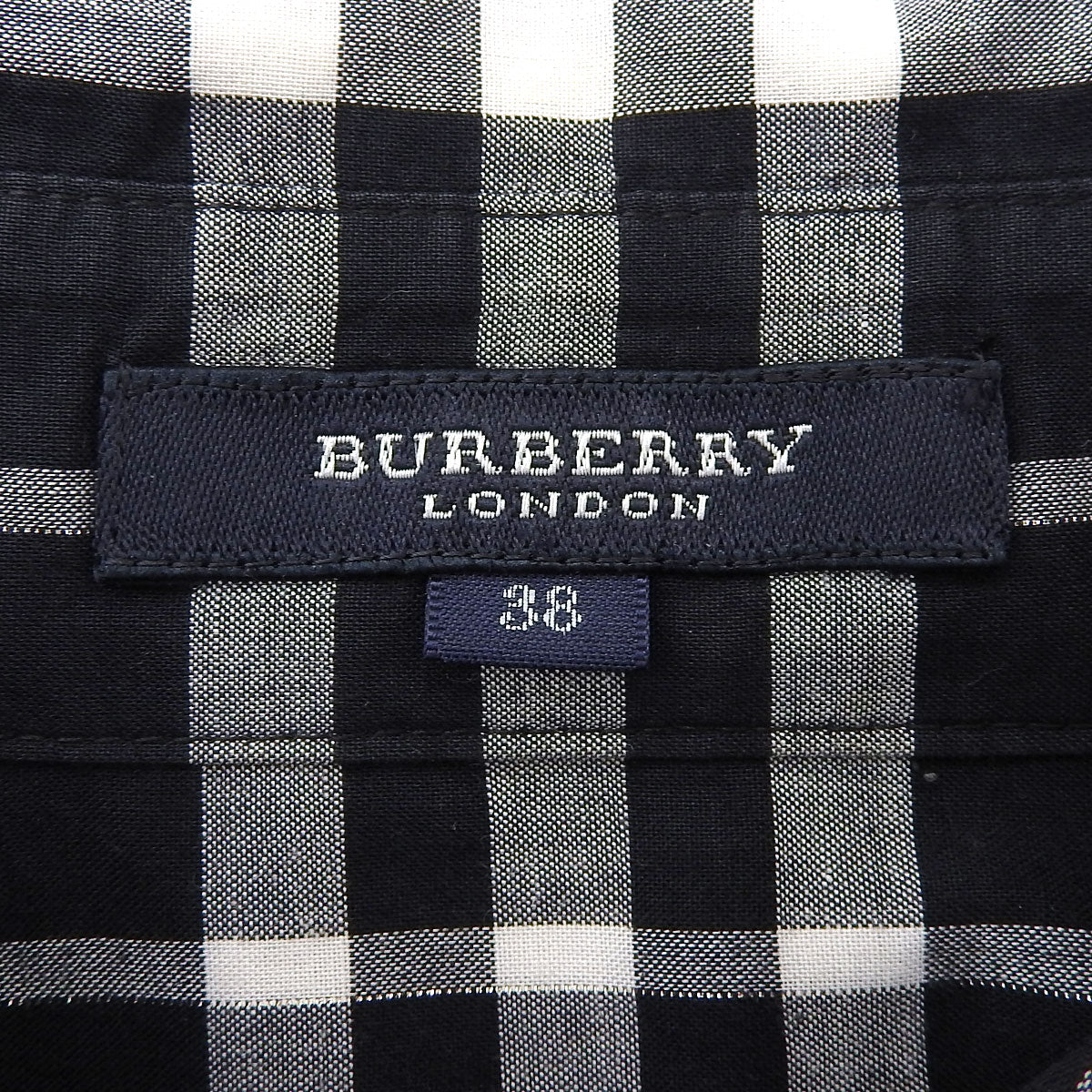 Logo-embroidered check pattern long-sleeve shirt #38 black/white