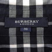 Logo-embroidered check pattern long-sleeve shirt #38 black/white
