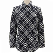 Logo-embroidered check pattern long-sleeve shirt #38 black/white