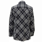Logo-embroidered check pattern long-sleeve shirt #38 black/white