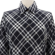 Logo-embroidered check pattern long-sleeve shirt #38 black/white