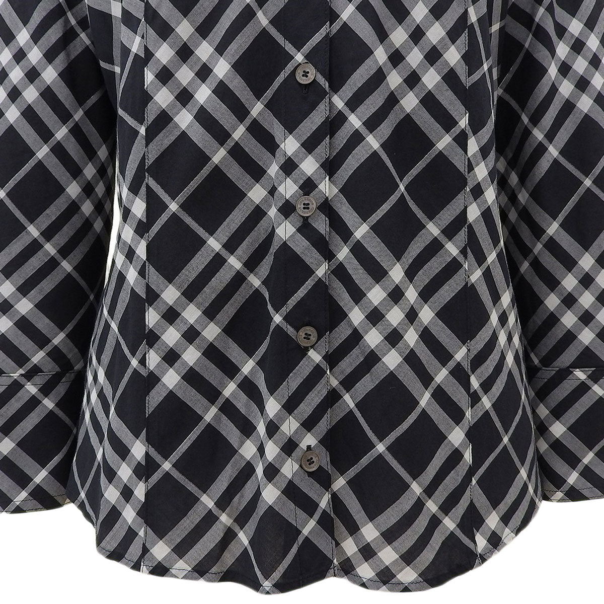 Logo-embroidered check pattern long-sleeve shirt #38 black/white