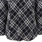 Logo-embroidered check pattern long-sleeve shirt #38 black/white
