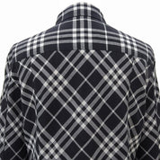 Logo-embroidered check pattern long-sleeve shirt #38 black/white