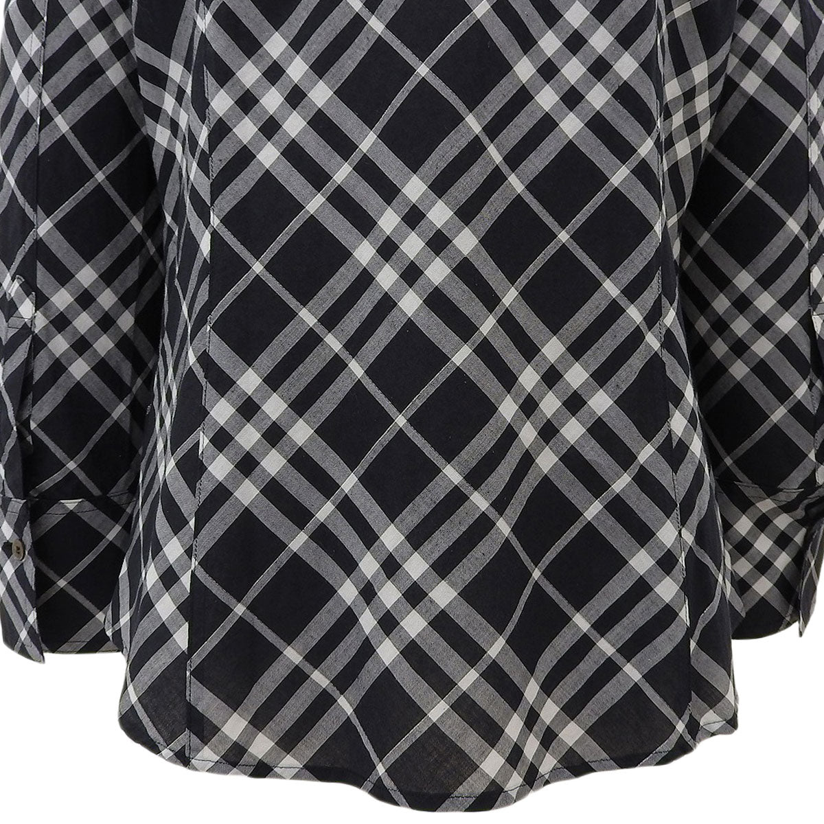 Logo-embroidered check pattern long-sleeve shirt #38 black/white