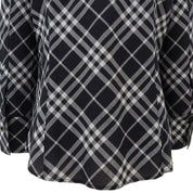 Logo-embroidered check pattern long-sleeve shirt #38 black/white