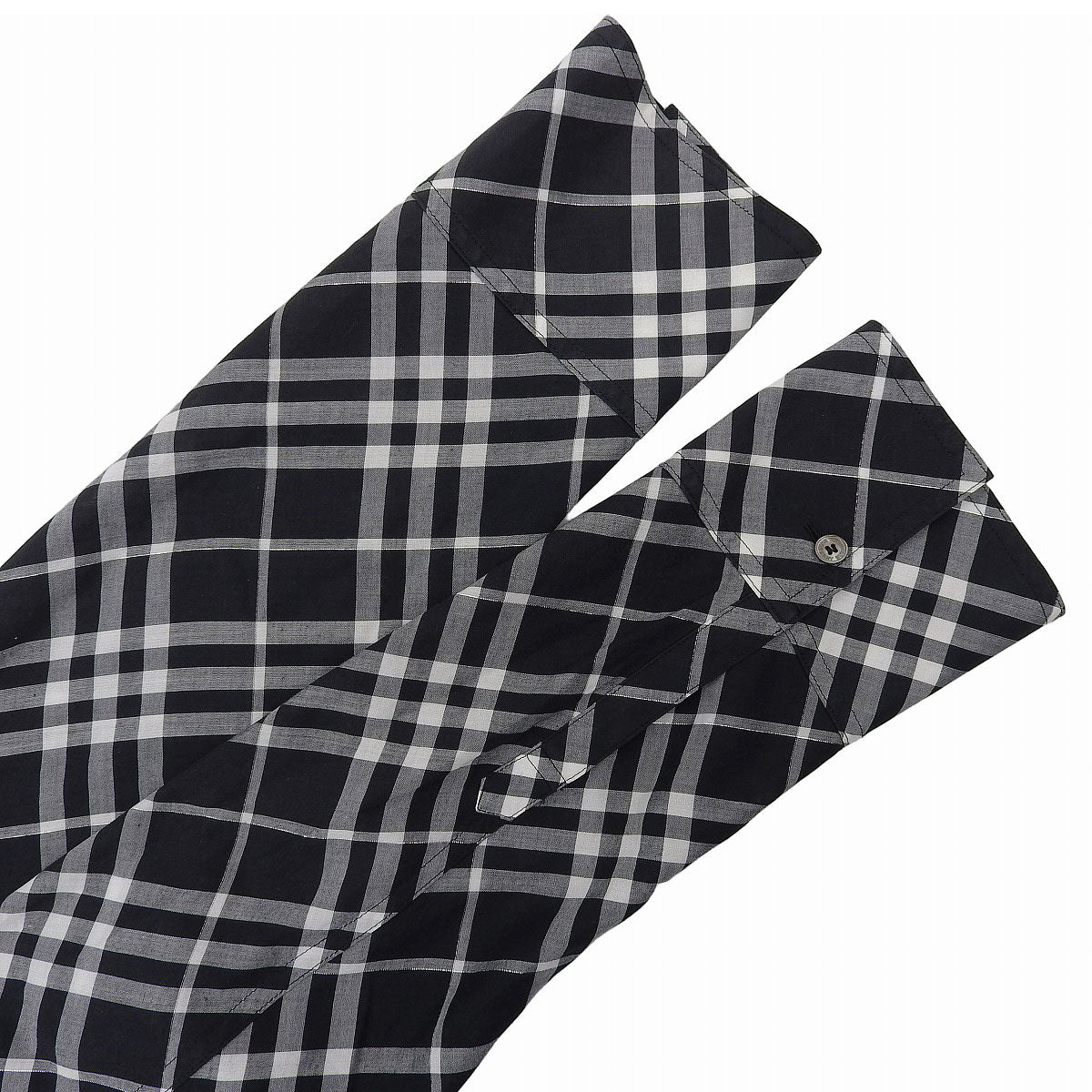 Logo-embroidered check pattern long-sleeve shirt #38 black/white