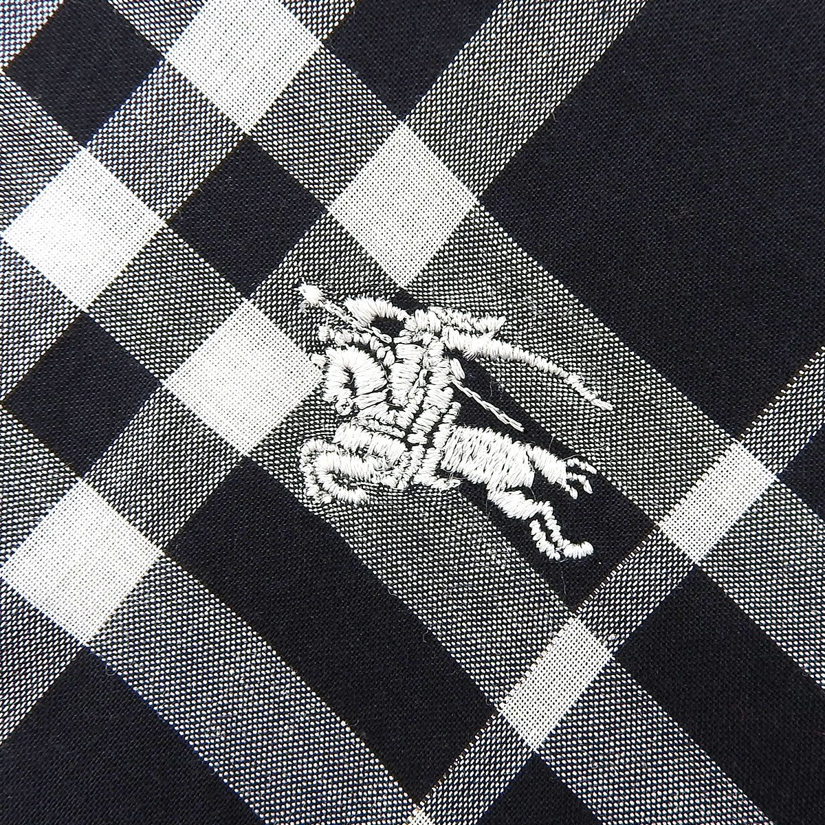 Logo-embroidered check pattern long-sleeve shirt #38 black/white