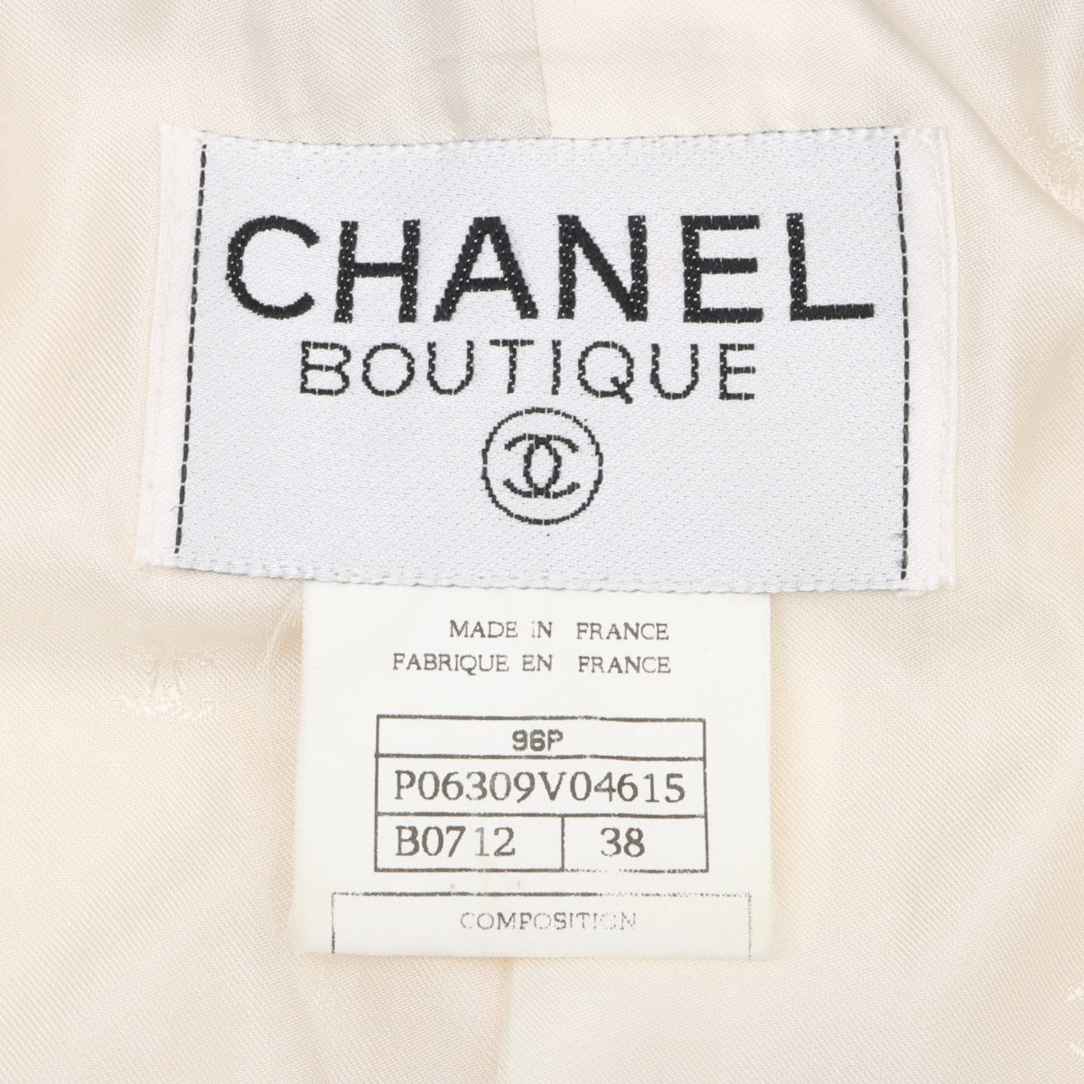 1996 Two-Tone CC Mark Button Jacket #38 Ivory