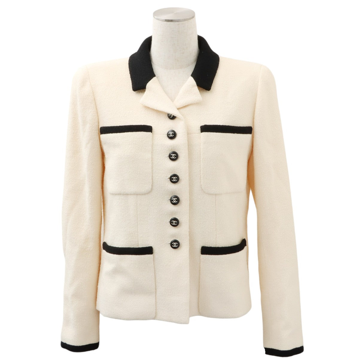 1996 Two-Tone CC Mark Button Jacket #38 Ivory
