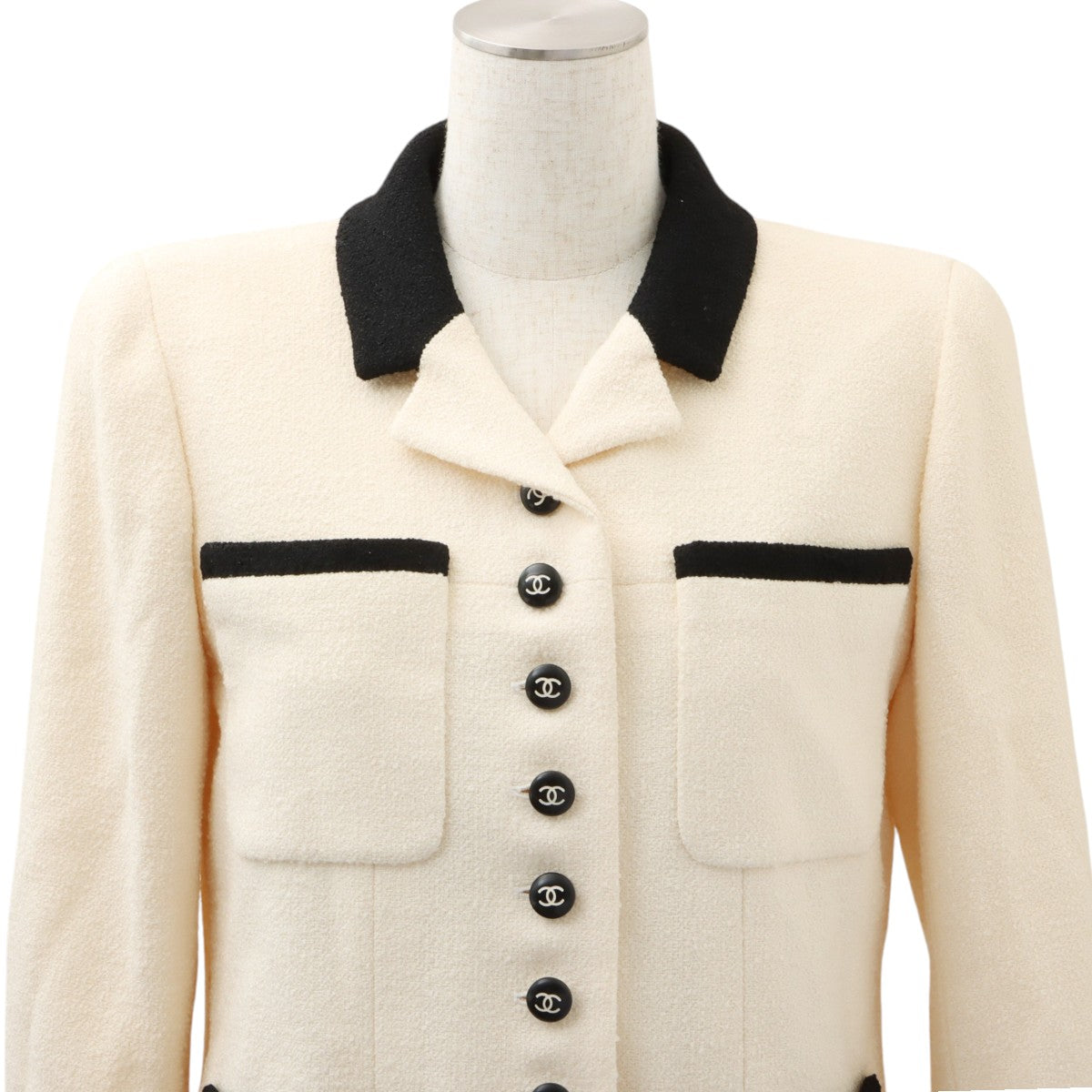 1996 Two-Tone CC Mark Button Jacket #38 Ivory