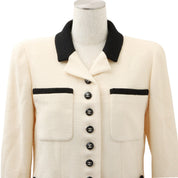 1996 Two-Tone CC Mark Button Jacket #38 Ivory