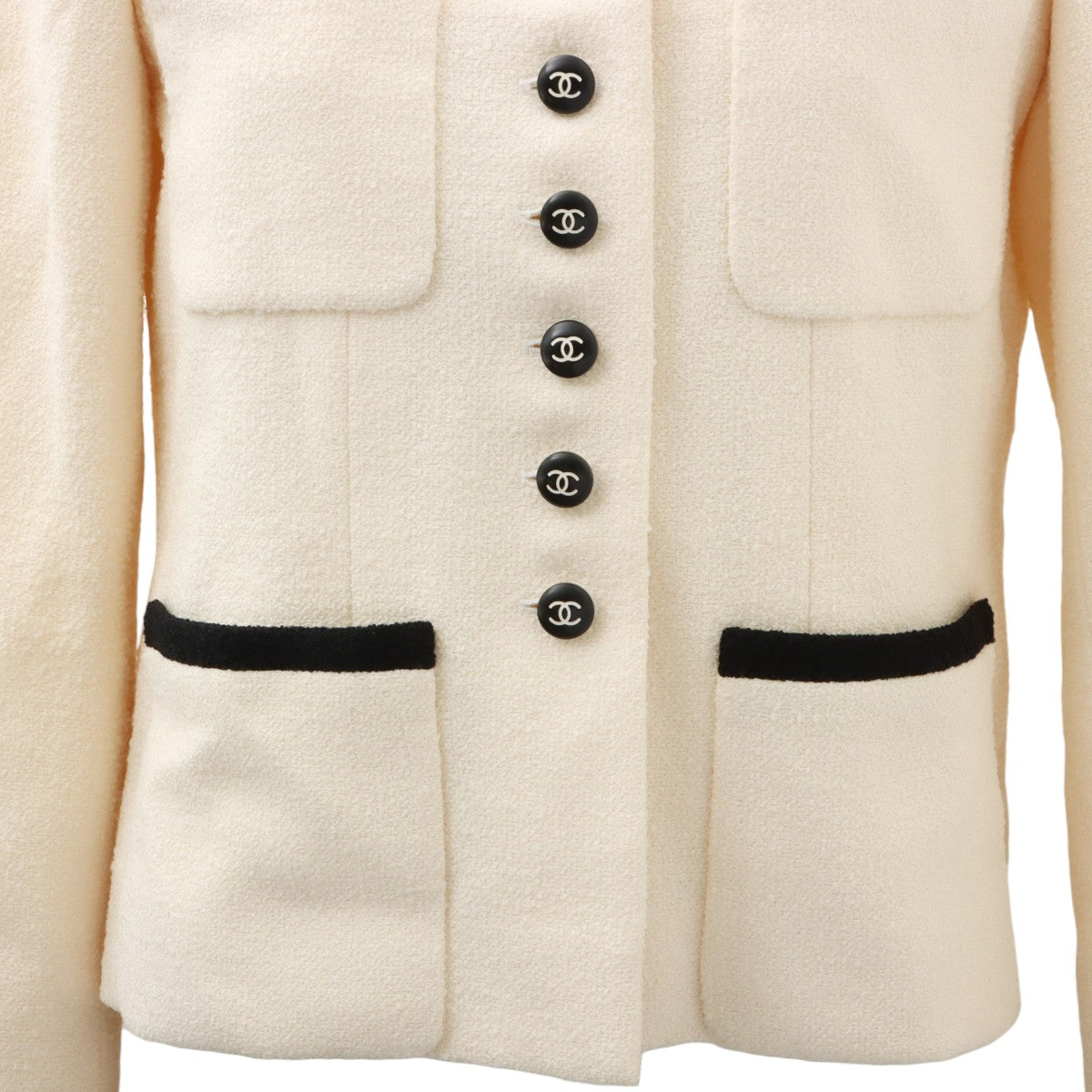 1996 Two-Tone CC Mark Button Jacket #38 Ivory