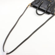Lizard-Embossed Nano Shopper Black