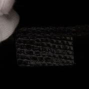 Lizard-Embossed Nano Shopper Black