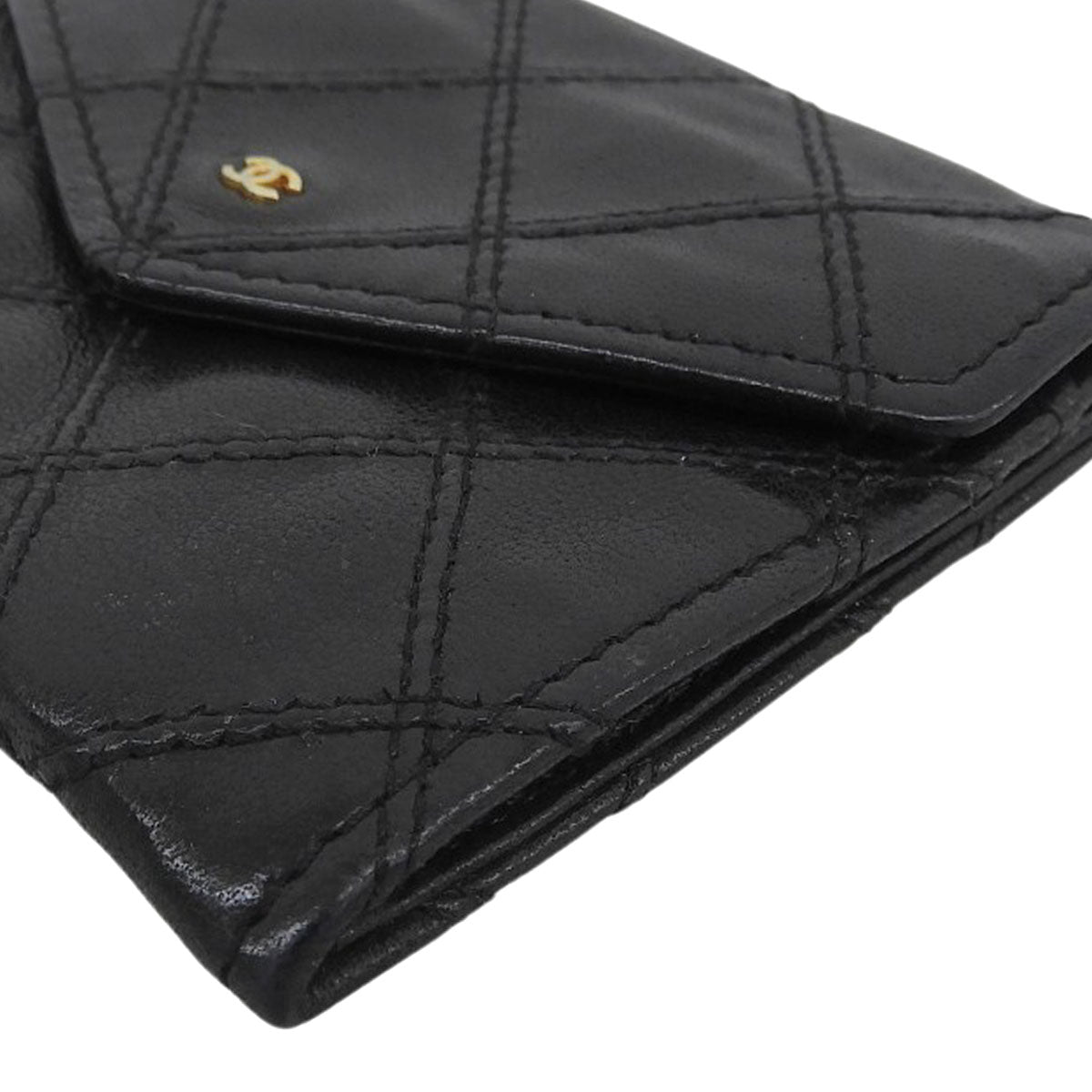 Bicolore Stitch Coin Case, Black, circa 1990
