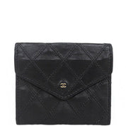 Bicolore Stitch Coin Case, Black, circa 1990