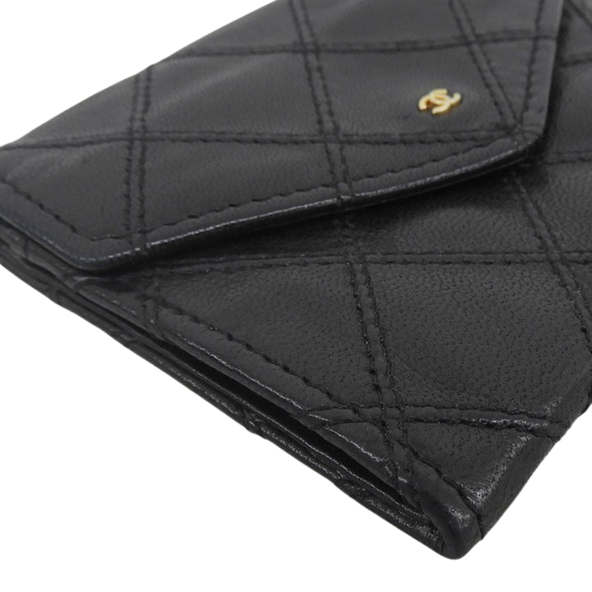 Bicolore Stitch Coin Case, Black, circa 1990