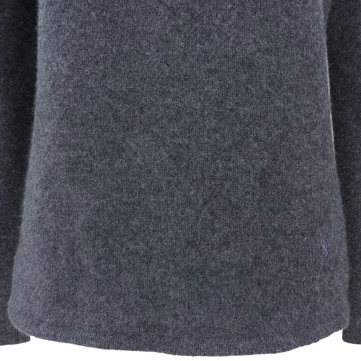Logo Embroidered High Neck Sweater #M Gray