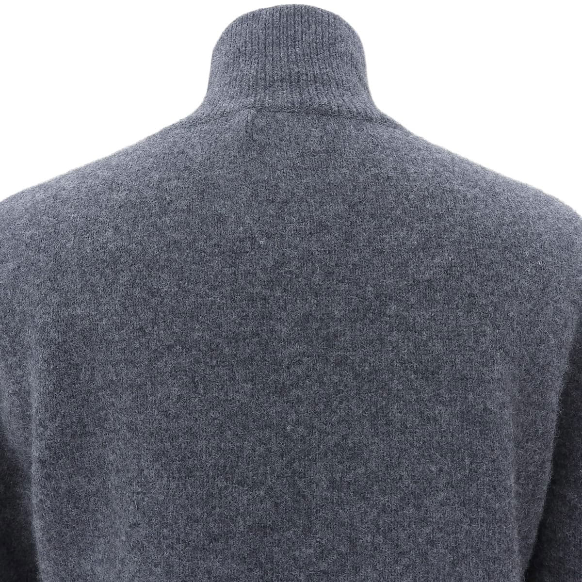 Logo Embroidered High Neck Sweater #M Gray